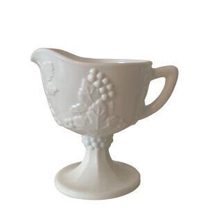 White Milk Glass Creamer Stem Replacement Vintage